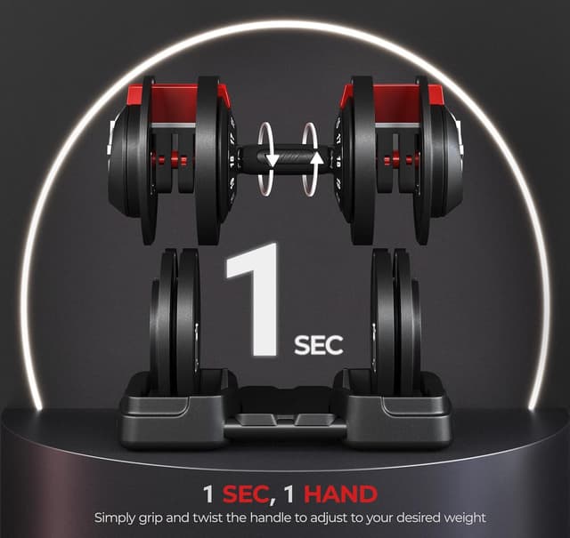 Detalle de Yaheetech adjustable dumbbell set 24 kg