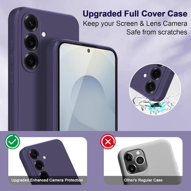 Detalle de Btstring Hülle für Samsung Galaxy S25 Plus – Silikon-Case mit weichem Mikrofaserfutter (lila)