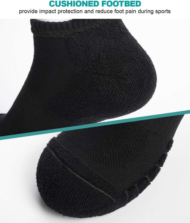 Detalle 2 de coskefy Sports Ankle Socks Thick Cushion Cotton (Low Cut) – 6 Pairs for Men & Women