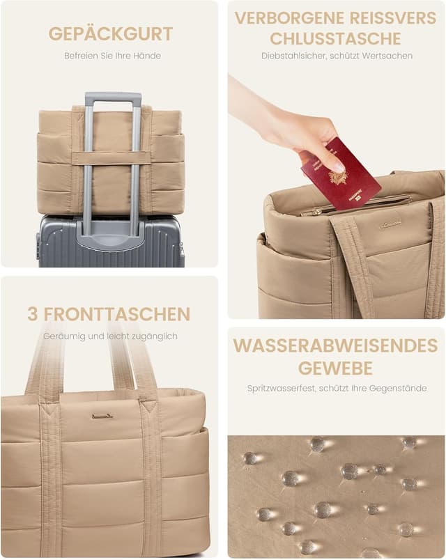 Thumbnail 4 de LOVEVOOK Laptoptasche Damen 17,3 Zoll Khaki