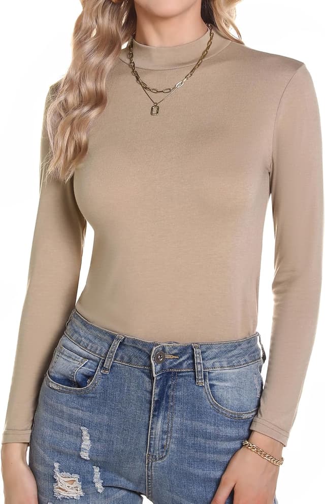 Imagen de Aottori Camiseta cuello alto mujer Slim Fit en OfertitasTOP