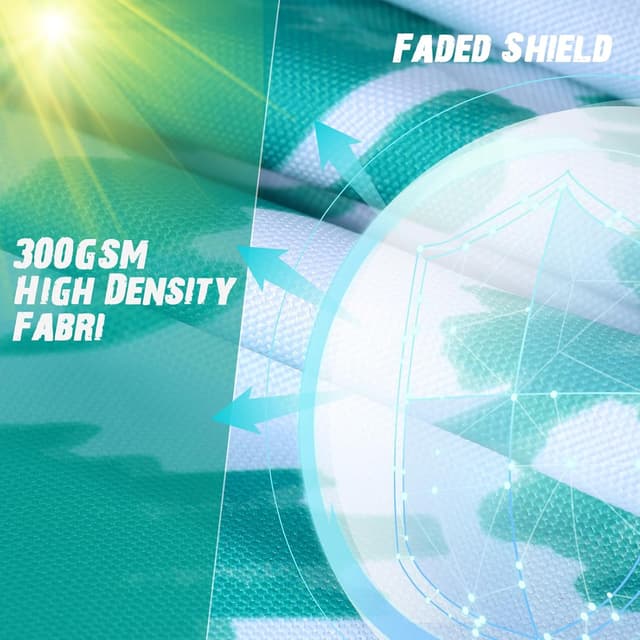 Detalle de PrimePatio outdoor garden chair cushions set of 2 (thick 7cm) – waterproof patio seat pads, blue, 50 x 50cm