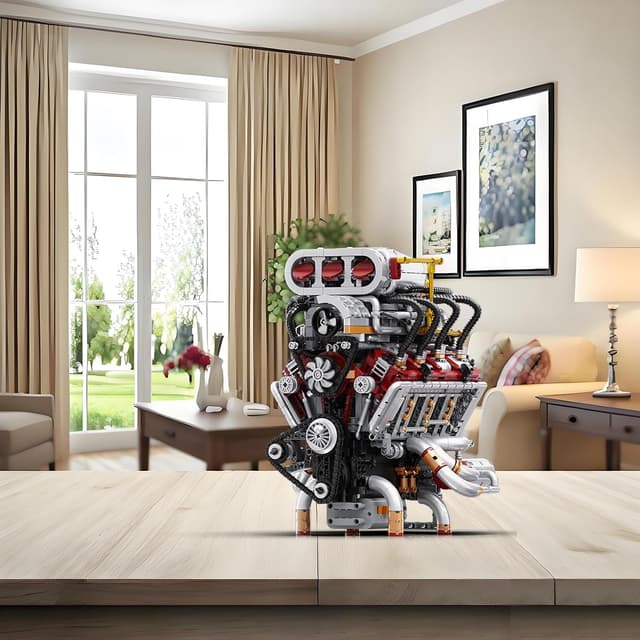 Detalle de muuchuu Technik V8 – Kit di montaggio motore V8 STEM in 2347 pezzi (motore a pistoni)