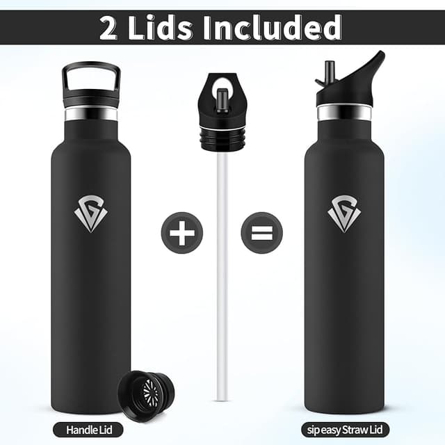 Detalle 2 de Botella Agua 1L térmica de acero inoxidable, antifugas 🚰