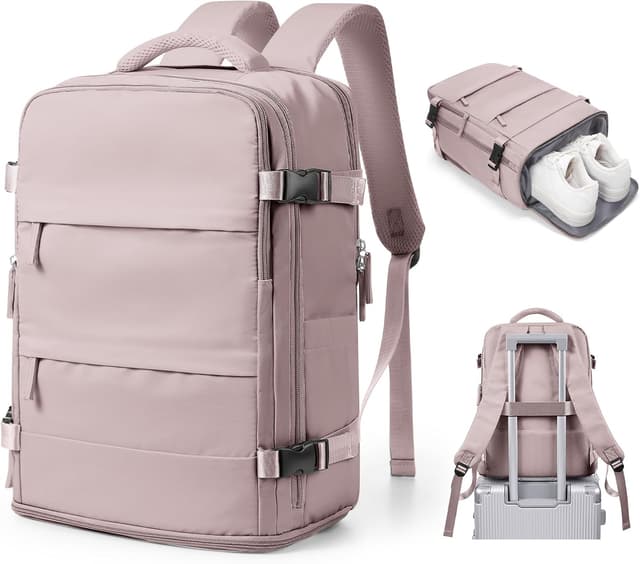 Detalle de SZSYCN Handgepäck-Rucksack 40×30×20 mit Laptopfach (16 Zoll) & Schuhfach – Ryanair-/Wizz Air-Format