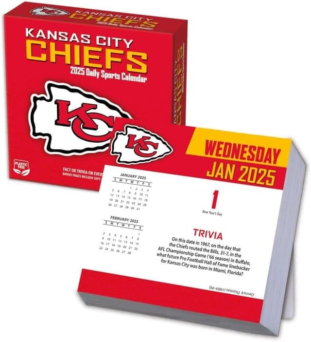 Detalle de TURNER LICENSING Kansas City Chiefs 2025 Box Calendar (Turner Sports)