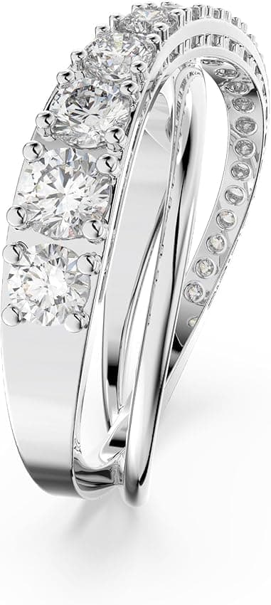 Detalle de Swarovski Anillo Twist Talla redonda, Blanco 💍