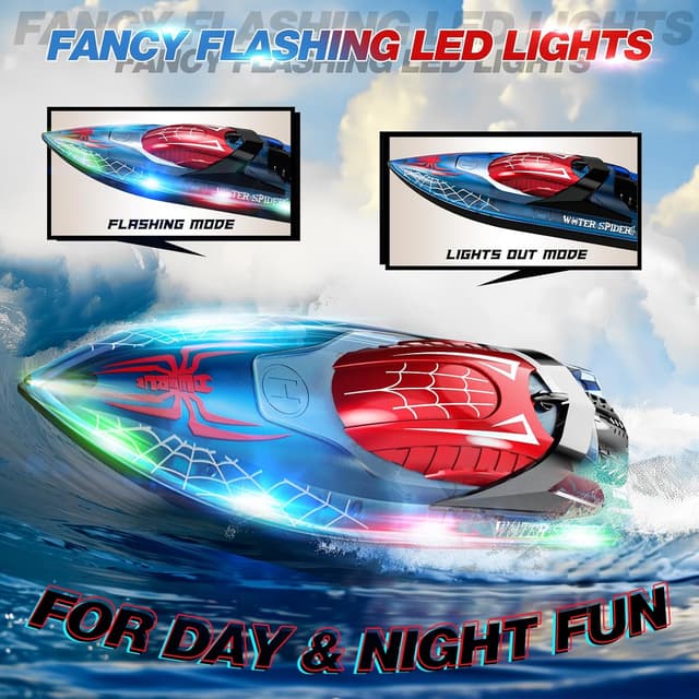 Thumbnail 5 de DEERC RC Spider Boat 80 Min Runtime