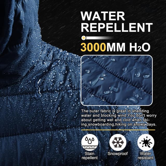 Detalle de Outdoor Ventures Herren Steppjacke Wasserdicht