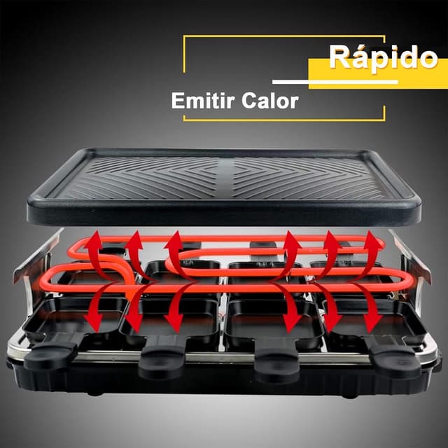 Thumbnail 2 de Raclette Electrico 8 Personas con Sartenes y Espátulas 🍽