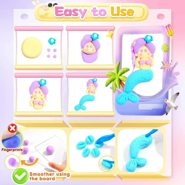 Thumbnail 3 de Bridokit Air Dry Clay 36‑colour modelling set 🎨