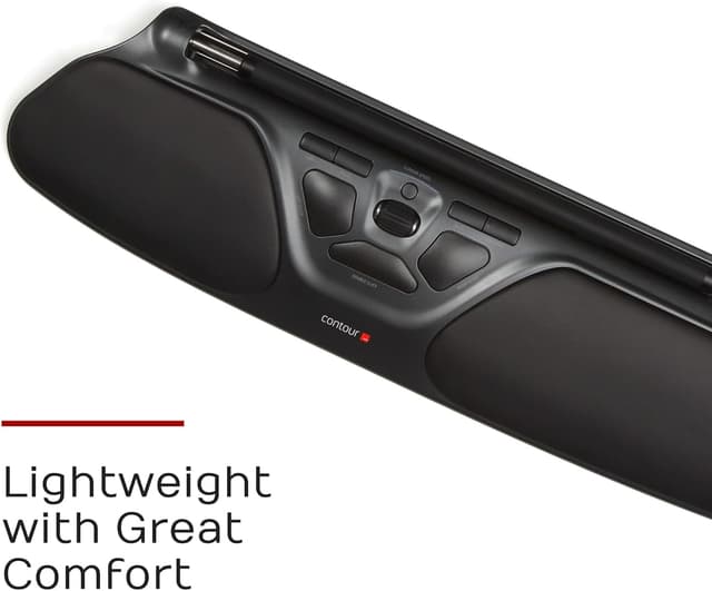 Detalle 2 de Contour RollerMouse Pro3 mouse ergonomico RSI con poggiapolsi in memory foam, velocità regolabile e 5 pulsanti programmabili