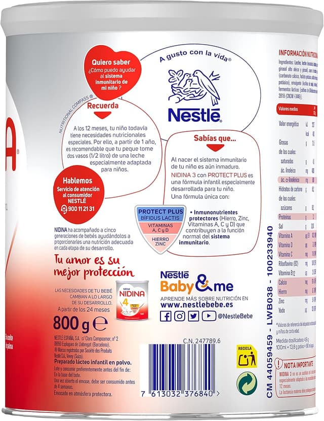 Thumbnail 4 de Nestlé NIDINA 3 Leche de crecimiento en polvo 2x800g