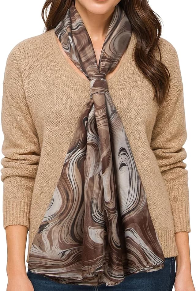 Detalle 2 de RIIQIICHY foulard da donna elegante in 100% poliestere, leggero e grande (180 x 90 cm)