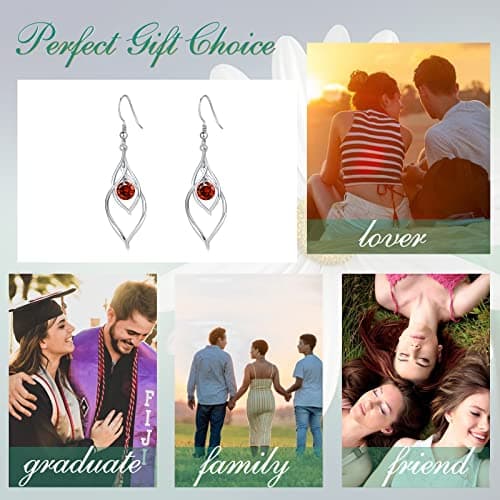 Thumbnail 6 de Qings Pendientes Granate de enero 925