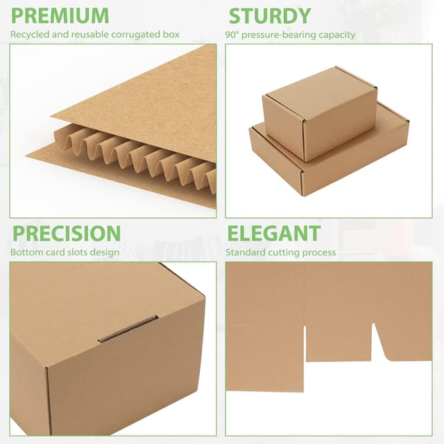 Detalle de 20 Pack HORLIMER Shipping Boxes (9x6x4 inches) Brown Corrugated Mail Boxes