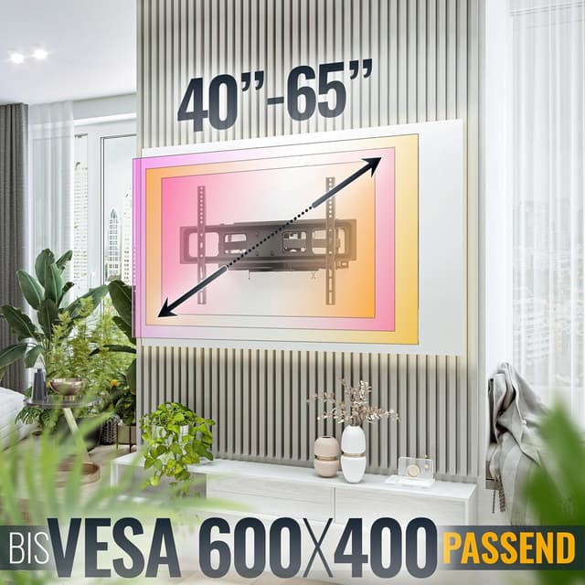 Thumbnail 3 de RICOO TV-Wandhalterung S5264 für 40–65 Zoll, schwenkbar & neigbar, VESA 600×400 bis 40 kg