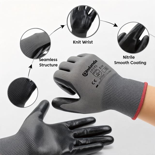 Thumbnail 1 de ANDANDA 6 Pairs Safety Work Gloves, Large