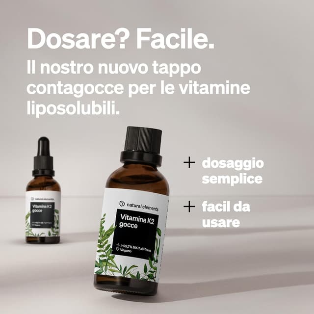 Detalle de Natural elements Vitamina K2 MK-7 200 µg (MK-7) in gocce vegane 50 ml