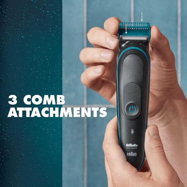 Detalle de Gillette Intimate Trimmer i5 – Waterproof mens body and pubic hair groomer with lifetime sharp blades