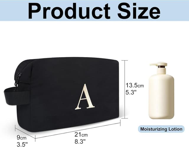 Detalle 2 de A-Z BAG Beauty case da viaggio con apertura ampia e impermeabile (L, Nero)