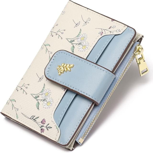 Thumbnail 6 de GAEKEAO Small Bifold Floral Wallet for Women with RFID Blocking and Zipper Pocket