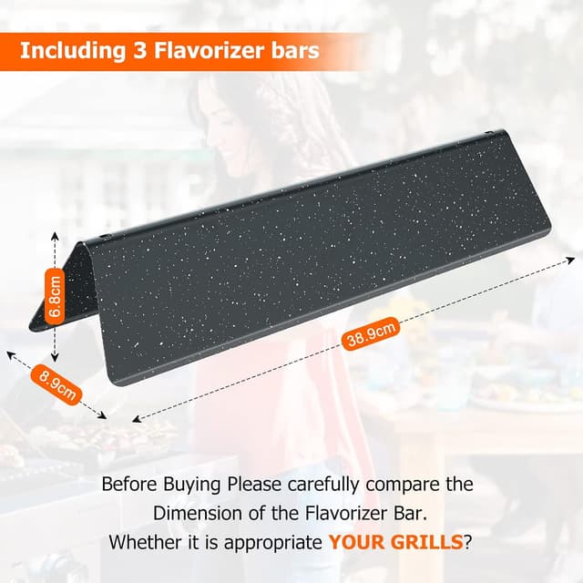 Detalle 2 de Barres Flavorizer 7635 en acier inoxydable Coisien pour barbecue à gaz Weber Spirit 200 (E210/E220, façade de commande)