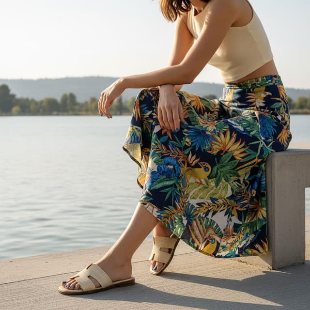 Detalle 2 de CUSHIONAIRE Voyage Cutout Strap Slides for Women — memory foam comfort slip-on summer flats