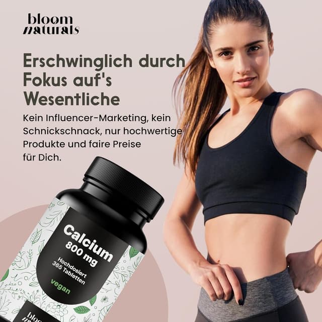 Detalle 1 de Bloom Naturals Calcium Tabletten 800 mg