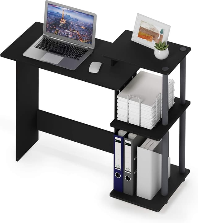 Detalle 2 de Furinno Efficient Home laptop desk (Black/Grey) – compact study & writing surface