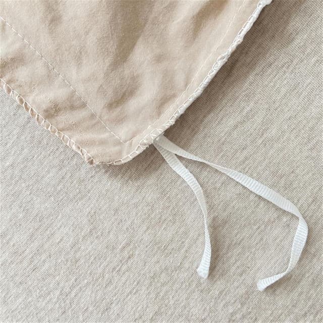 Detalle de Parure de lit Michorinee Housse de couette carreaux vichy 240 x 260 cm beige/marron avec 2 taies 65 x 65 cm