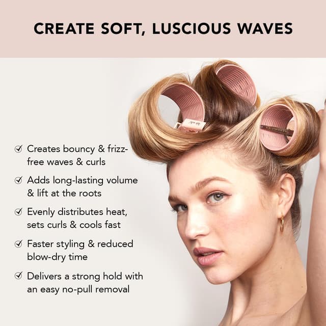 Detalle de Kitsch XL Ceramic Thermal Hair Rollers – 4 Velcro-Wärmerollen für mehr Volumen (2,5" & 3")