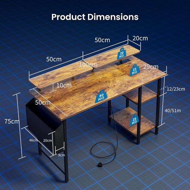 Detalle 2 de DOMSHOCT gaming desk 100×50cm with LED