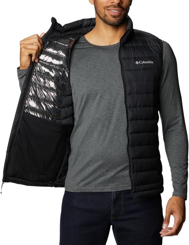 Detalle 2 de Columbia Herren Powder Lite™ II Daunenweste ohne Ärmel (schwarz, Größe M)