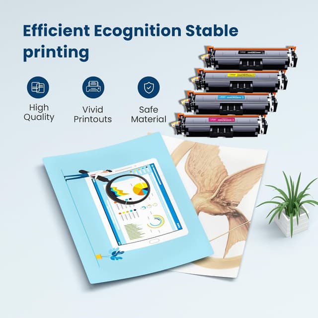 Detalle 2 de 220X 220A Toner Cartridges Compatible for HP (With Chip) – 4-Pack Black, Cyan, Yellow & Magenta for Colour LaserJet Pro