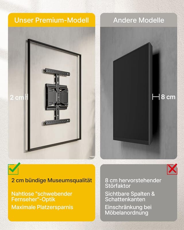 Detalle 1 de monTEK Ultra Slim Wandhalterung 43–90