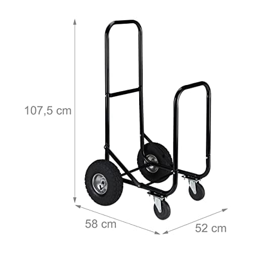 Thumbnail 3 de Relaxdays Carro leña 60 kg 107,5×52×58 cm 🚚