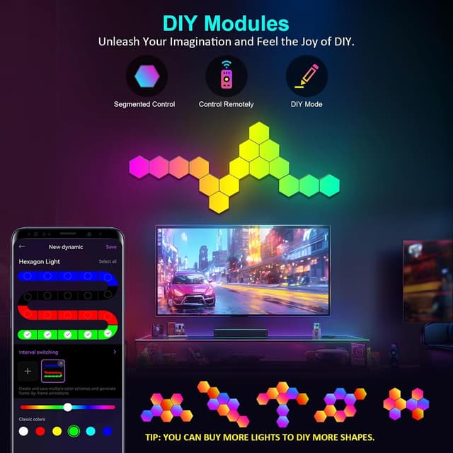 Thumbnail 1 de MeRGBW-Home 12 Piezas Hexa Paneles Luminosos 🎨