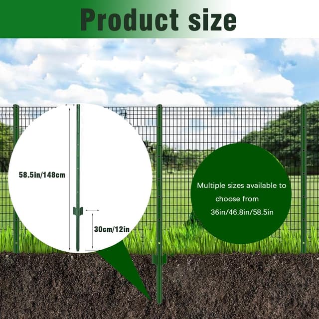 Thumbnail 6 de 148 cm iHYTOON Zaunpfosten Metall