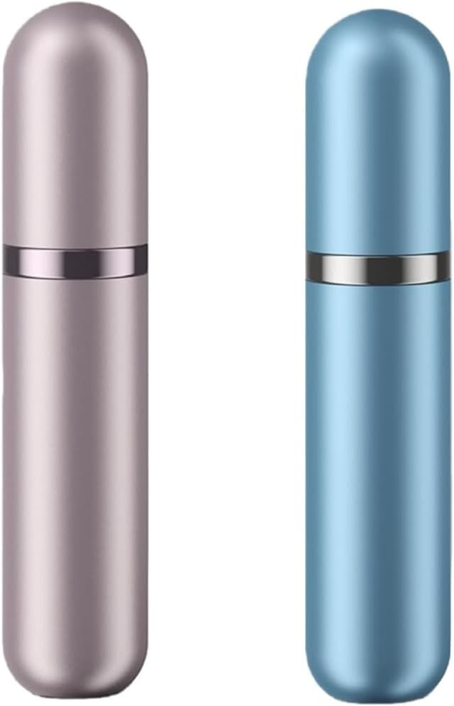 Detalle de Lammcou vaporisateur de parfum rechargeable 5 ml pour voyage (Golden Pink + Blue) – mini spray anti-fuite en aluminium