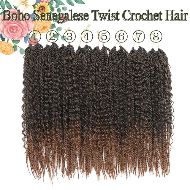 Thumbnail 4 de TGYHCJBY Boho Senegalese Twist Crochet Hair 22 Zoll