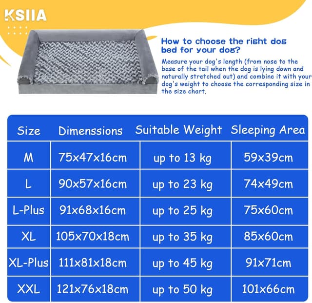 Thumbnail 4 de KSIIA Large Dog Bed 90x57x16cm