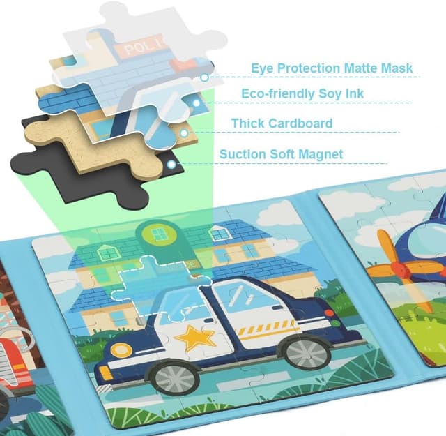 Thumbnail 6 de Aolso Puzzle Magnetici Montessori per Bambini 3-7 Anni: puzzle animali magnetico da viaggio