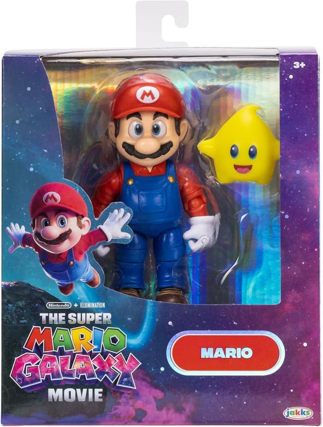 Detalle de Jakks Pacific The Super Mario Galaxy Movie Mario 5" (12.7cm) action figure with accessory