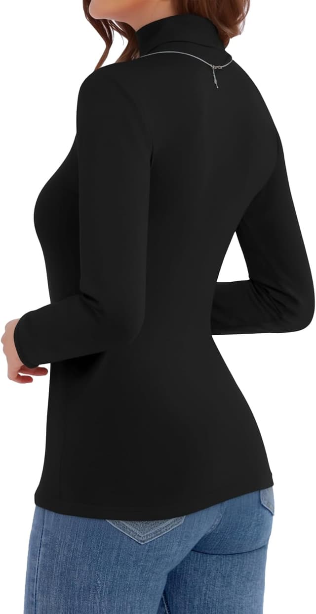 Detalle de ALGALAROUND long sleeve roll neck top for women – slim fit turtle neck shirt