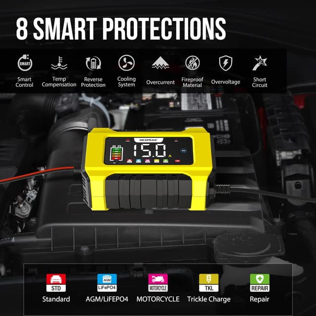 Thumbnail 4 de NEXPEAK 15A Smart 12V/24V Battery Charger