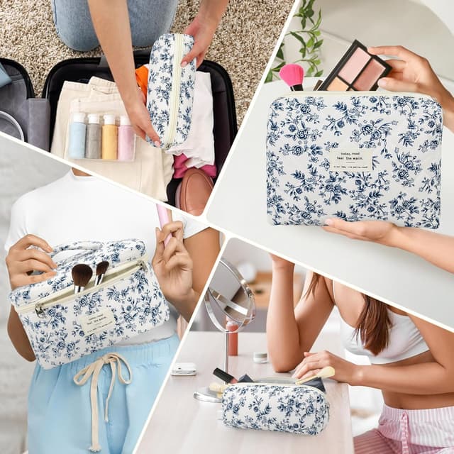 Thumbnail 6 de beifon Kosmetiktasche 3er Set Blumenmuster