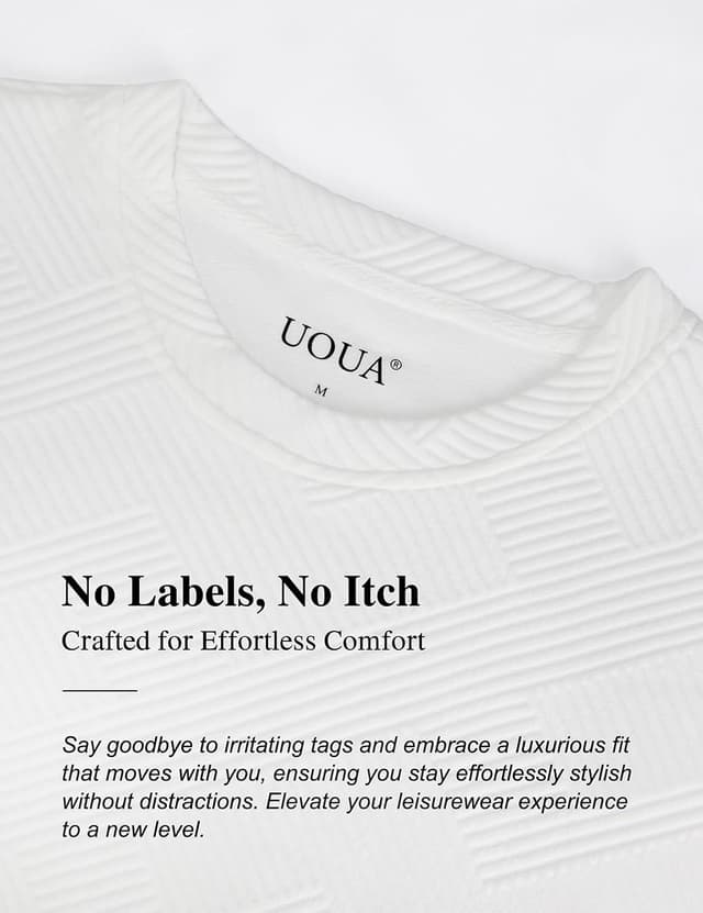 Detalle de UOUA Herren Shorts Set Sommer – 2-teiliges Jogginganzug-Outfit (Kurzarm) aus atmungsaktiven Materialien