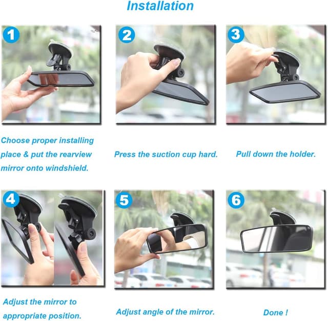 Detalle de KITBEST driving test rear view mirror 240 mm
