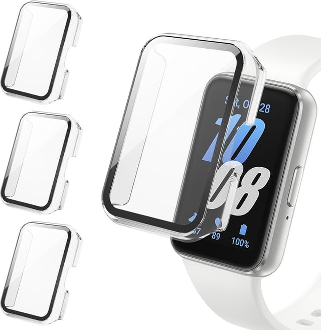 Detalle de Tuocal 3-Pack PC Case + Tempered Glass Screen Protector for Samsung Galaxy Fit 3